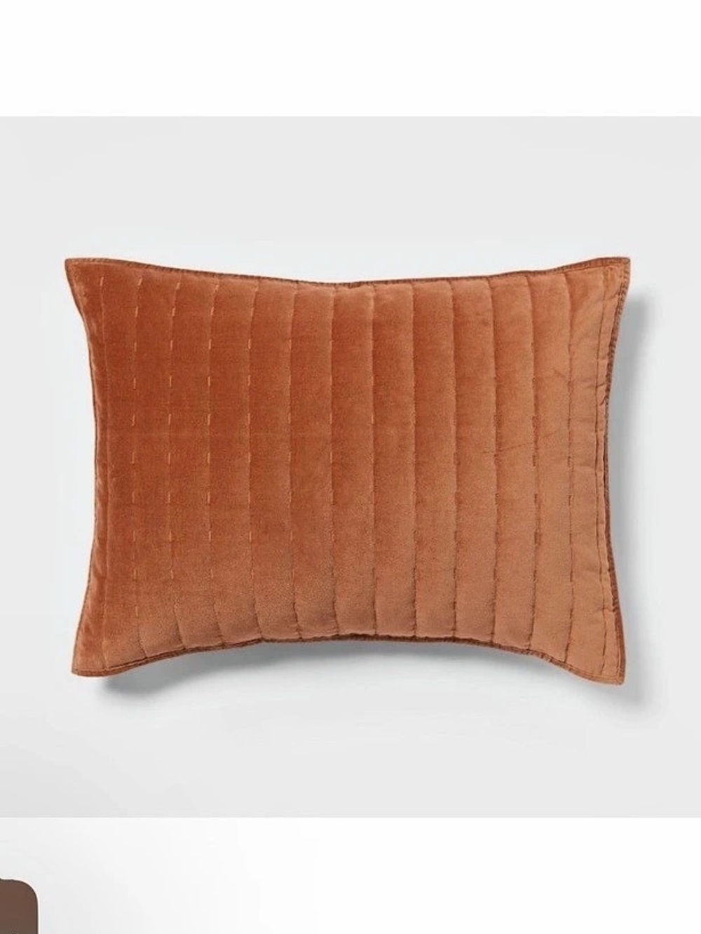 Threshold Channel Stitch Velvet Quilt Sham Color Camel